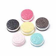 Resin Decoden Cabochons, Biscuit, Imitation Food, Mixed Color, 15x7.5mm(X-CRES-N016-29)