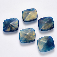 Imitation Gemstone Acrylic Beads, with Glitter Powder, Rhombus, Marine Blue, 30x27.5x11mm, Hole: 2.5mm, Diagonal Length: 30mm, Side Length: 25mm, about 134pcs/500g(OACR-R075-05B-01)