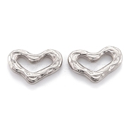 304 Stainless Steel Linking Rings, Heart, Stainless Steel Color, 14x21x3mm(STAS-M291-04P)