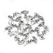 Thai 925 Sterling Silver Charms, with Jump Ring, Anchor, Antique Silver, 13x9x2.5mm, Hole: 4mm(STER-T002-107AS)
