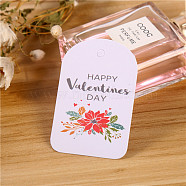 Paper Gift Tags, Hange Tags, For Wedding, Valentine's Day, Flower Pattern, 6.5x4.3cm, 100pcs/bag(VALE-PW0001-118E)
