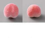 HOBBIESAY 60Pcs 2 Style Foam Cabochons, Imitation Fruit, Peach, Light Coral, 18x20~21x20~21mm, 30pcs/style(KY-HY0001-01)