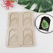 Food Grade Leaf DIY Pendant Silicone Molds, Resin Casting Molds, For UV Resin, Epoxy Resin Jewelry Making, BurlyWood, 188x139mm(PW-WG63601-01)