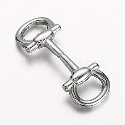 304 Stainless Steel Clasps, Stainless Steel Color, 42.5x16x5mm, Hole: 6x10mm(STAS-D166-102P)