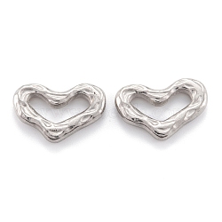 304 Stainless Steel Linking Rings, Heart, Stainless Steel Color, 14x21x3mm(STAS-M291-04P)