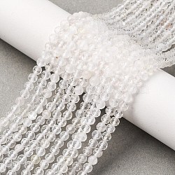 Natural Quartz Crystal Beads Strands, Faceted, Rock Crystal Round Beads, 4mm, Hole: 0.7mm, about 91~93pcs/strand, 15.35~15.51 inch(39~39.4cm)(X-G-C226-B05-4mm)