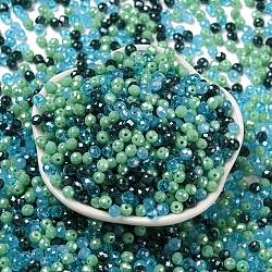 Glass Beads, Faceted, Rondelle, Steel Blue, 4x3mm, Hole: 0.4mm, about 820pcs/60g(EGLA-A034-SM4mm-58)