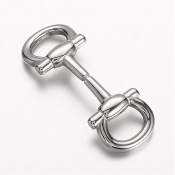 304 Stainless Steel Clasps, Stainless Steel Color, 42.5x16x5mm, Hole: 6x10mm
