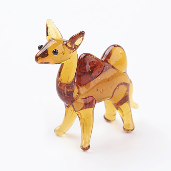 Home Decorations, Handmade Lampwork Display Decorations, Camel, Goldenrod, 25~27x8~10x20~25mm