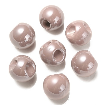 Opaque Acrylic Beads, Round Ball Bead, Top Drilled, Rosy Brown, 19x19x19mm, Hole: 3mm