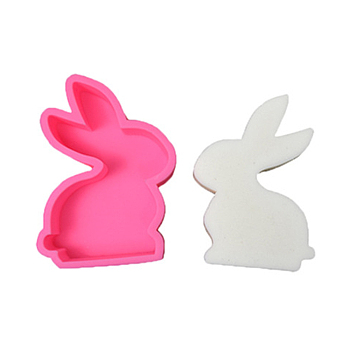 Easter Rabbit DIY Candle Silhouette Silicone Molds, Car Freshie Molds, for Aroma Beads, Scented Candle Making, Rabbit, 12.2x8x3.25cm, Inner Diameter: 11.1x7.1cm