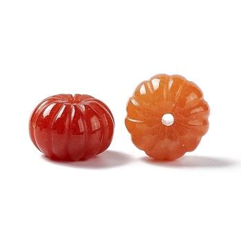 Natural Red Aventurine Beads, Pumpkin, 25x18mm, Hole: 3.2mm