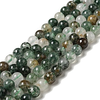 Natural Lodolite Quartz Beads Strands, Round, 6mm, Hole: 0.6mm, about 64pcs/strand, 15.55 inch(39.5cm)