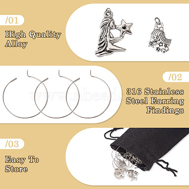 48Pcs 24 Style 12 Constellations Alloy Wine Glass Charms with Rhinestone(AJEW-TAC00002)-4