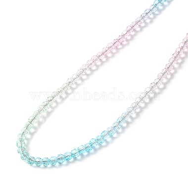 Collier de perles rondes en verre bling pour femme(NJEW-PH01490-03)-2