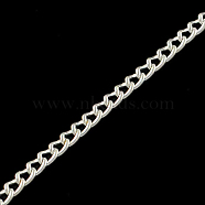 Unwelded Iron Curb Chains, Silver Color Plated,2.5x1.6x0.45mm(X-CH-R078-10S)