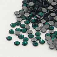 Glass Hotfix Rhinestone, Grade AA, Flat Back & Faceted, Half Round, Emerald, SS10, 2.7~2.8mm, about 1440pcs/bag(RGLA-A019-SS10-205)