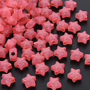 Imitation Jelly Acrylic Beads, Star, Salmon, 9x9.5x5.5mm, Hole: 2.5mm, about 2050pcs/500g(MACR-S373-45-E03)