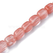 Cherry Quartz Glass Beads Strands, Cuboid, 8.5~11x7.5~9x7.5~9mm, Hole: 1.2mm, about 20pcs/strand, 7.72~8.74 inch(19.6~22.2cm)(G-F743-02D)