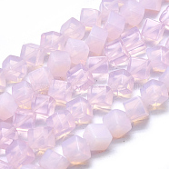 Opalite Beads Strands, Cube, 7~8.5x7~8.5x5.5~6mm, Hole: 0.8mm, Side Length: 5.5mm, about 49pcs/strand, 15.47 inch(39.3cm)(G-L557-32D)
