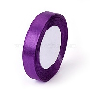 Satin Ribbon for Hairbows Headband, Purple, Size: about 5/8 inch(16mm) wide, 25yards/roll(22.86m/roll)(X-SRIB-Y035)