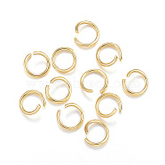 304 Stainless Steel Jump Rings, Open Jump Rings, Real 24K Gold Plated, 9x1.2mm(X-STAS-F084-17G)