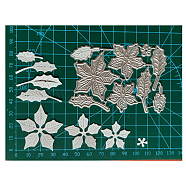 Christmas Flower Carbon Steel Cutting Dies Stencils, for DIY Scrapbooking/Photo Album, Decorative Embossing DIY Paper Card, Matte Platinum Color, 77x56x0.8mm(DIY-M011-45)