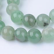 Natural Green Aventurine Beads Strands, Round, 10~10.5mm, Hole: 1.2mm, about 36pcs/strand, 15.5 inch(G-Q462-10mm-20)