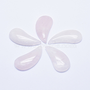 Natural Rose Quartz Gemstone Pendants, teardrop, 43~45x20~23x6~7mm, Hole: 2mm(G-K238-12B)