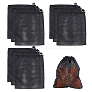 Polyester Packing Storage Bag, Drawstring Bags, Black, 29x24.5x0.4cm(ABAG-WH0026-28B)