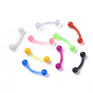 Acrylic Body Jewelry, Stud Earrings/Eyebrow Ring, Mixed Color, 14mm, Pin: 1.5mm(AJEW-L069-F)