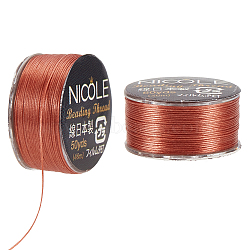 Nylon Beading Thread, Seed Bead Thread, Nylon String for Jewelry Beading Bracelets Making, Light Coral, 0.1mm, about 50.31 Yards(46m)/Roll(NWIR-WH0005-10O)