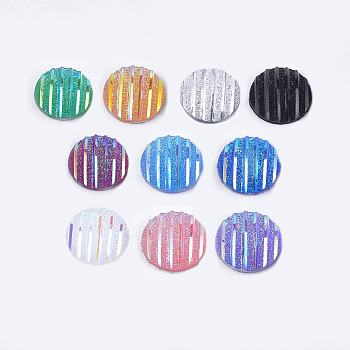 Resin Cabochons, Flat Round, Mixed Color, 12x3~3.5mm