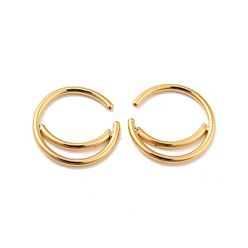 Crescent Moon Shape 316 Surgical Stainless Steel Hoop Nose Rings, Piercing Jewelry for Women, Golden, 9.5mm, Pin: 0.9mm