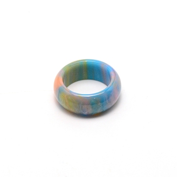 Plain Dome Acrylic Finger Rings for Women, Colorful, US Size 5 1/4(15.9mm)