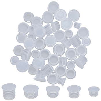 50Pcs 5 Styles Plastic Bottle Stoppers, for Wine Bottle, Column, WhiteSmoke, 12.5~25.5x14.5~23.5mm,  Inner Diameter: 16~19mm, 10pcs/style