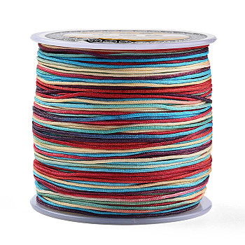 Nylon Thread, Segment Dyed Chinese Knotting Cord, Nylon String for Beading Jewelry Making, Medium Turquoise, 0.8mm, about 109.36 Yards(100m)/Roll