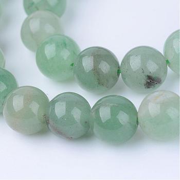 Natural Green Aventurine Beads Strands, Round, 10~10.5mm, Hole: 1.2mm, about 36pcs/strand, 15.5 inch