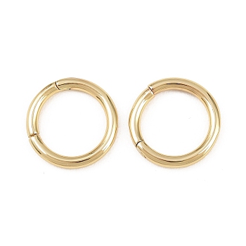 Brass Twister Clasp, Rack Plating, Long-Lasting Plated, Cadmium Free & Lead Free, Ring, Real 18K Gold Plated, 16x2mm