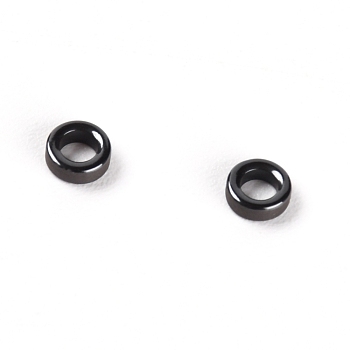 Porcelain Fishing Rod Guide Ring, Flat Round, Black, 5x2mm, Hole: 3mm