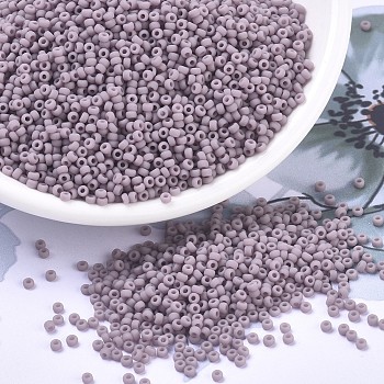 MIYUKI Round Rocailles Beads, Japanese Seed Beads, 11/0, (RR410F) Matte Opaque Mauve, 2x1.3mm, Hole: 0.8mm, about 5500pcs/50g