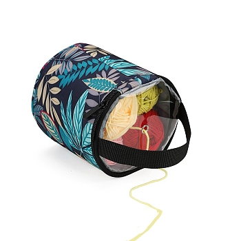 Oxford Cloth Waterproof Crochet Bags, Portable Yarn Storage Organizer Bag, Crocheting & Knitting Supplies, Dark Cyan, 14x13.5cm