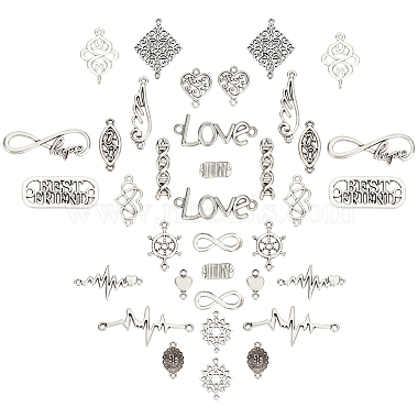 Antique Silver Mixed Shapes Alloy Links