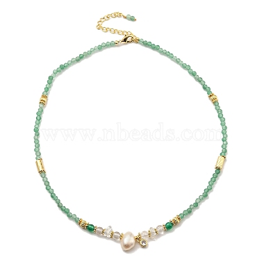 Seashell Color Round Mixed Stone Necklaces