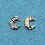 Alloy Rhinestone Cabochons, Nail Art Decorations, Moon, Light Gold, 7.5x6.5x3mm(FIND-WH0110-010)