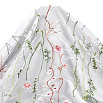 3 Yards Polyester Gauze Embroidery Fabric, Clothing Accessories, Flower Pattern, Red, 150mm(OCOR-ME0001-15)