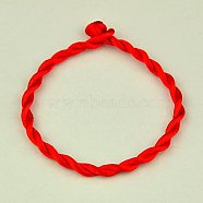 Nylon Rattail Satin Cord Bracelet Making, Red, 190x3mm(AJEW-JB00019-02)