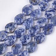 Natural Blue Spot Jasper Beads Strands, Faceted, teardrop, 18x13~13.5x5.5~6mm, Hole: 1.2mm, about 11pcs/strand, 7.8 inch(X-G-S354-10)