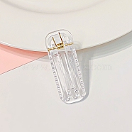 Transparent Plastic Alligator Hair Clips, with Iron Spring, Hair Accessories for Girls, Rectangle, Clear, 50x18x4.5~17mm(PHAR-F016-04)