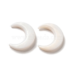 Natural Freshwater Shell Beads, Moon, White, 20x17.5x3.5mm, Hole: 1mm(SHEL-H003-05)